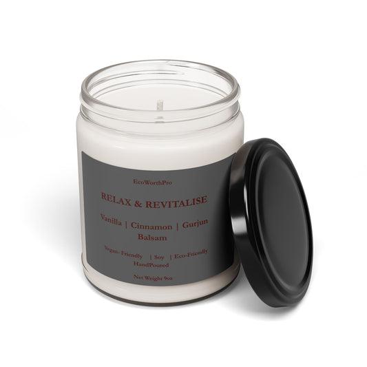 RELAX & REVITALISE  Wellness  Warm Spice Candle – Cinnamon, Vanilla & Gurjun Balsam 255g/9oz Front Side