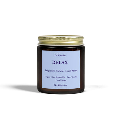 RELAX  Wellness - Small Saffron, Bergamot & Dark Musk Candle  113g/4oz. Closed