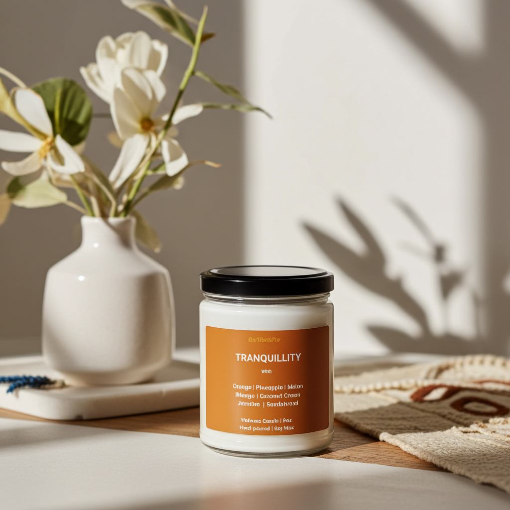 TRANQUILLITY | Jasmine Candle Scent  | Jasmine, Orange, Mango & Pineapple   -9oz