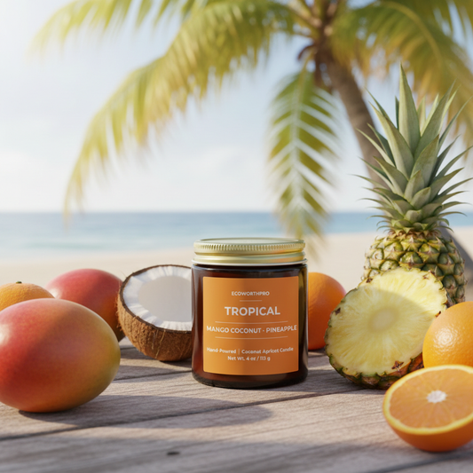 TROPICAL - Mango Coconut & Pineapple Mini Candle (4oz)