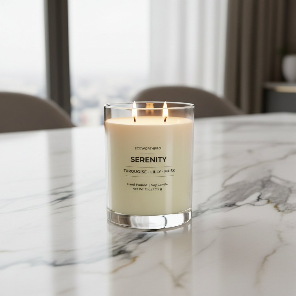 Turquoise,Lilly & Musk Candle