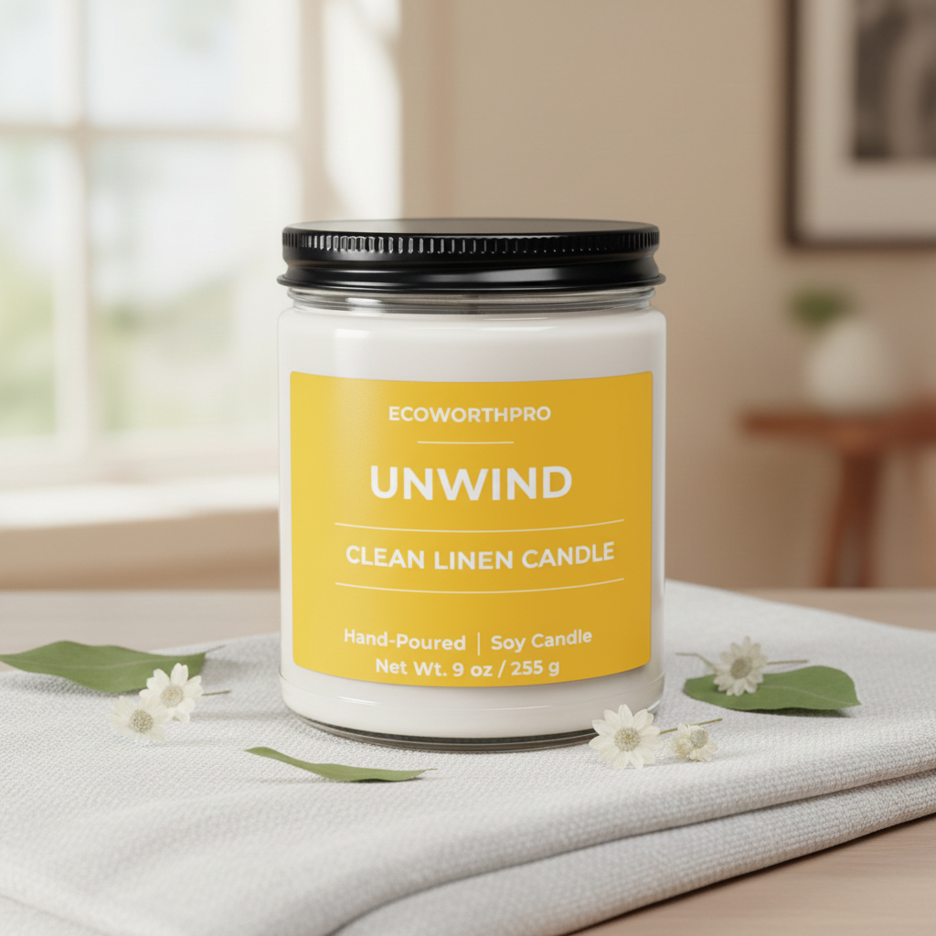 UNWIND - Clean Linen Candle (9oz)