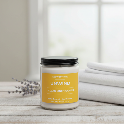 UNWIND - Clean Linen Candle (9oz)
