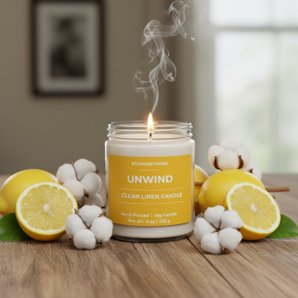 UNWIND - Clean Linen Candle (9oz)