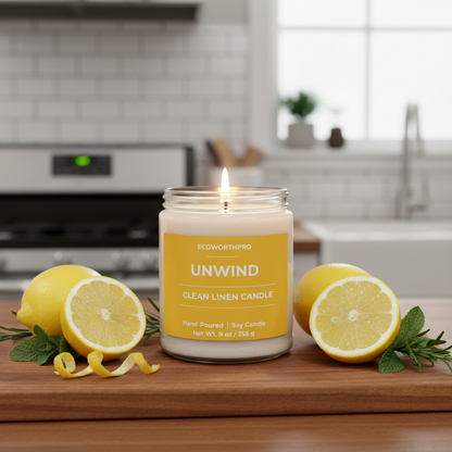 UNWIND - Clean Linen Candle (9oz)