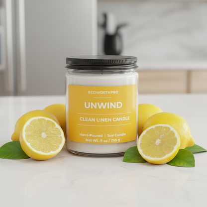 UNWIND - Clean Linen Candle (9oz)