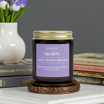 VELVETY- Violet, Saffron & Bergamot Mini Candle (4oz)