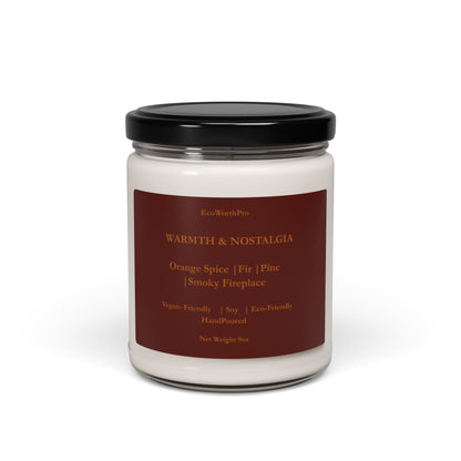 WARMTH & NOSTALGIA Wellness Christmas Hearth Candle – Orange Spice, Fir & Fireplace  255g/9oz Closed