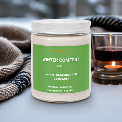 WINTER COMFORT | Eucalyptus, Fir Tree & Cedar-wood Wellness Candle - 9oz
