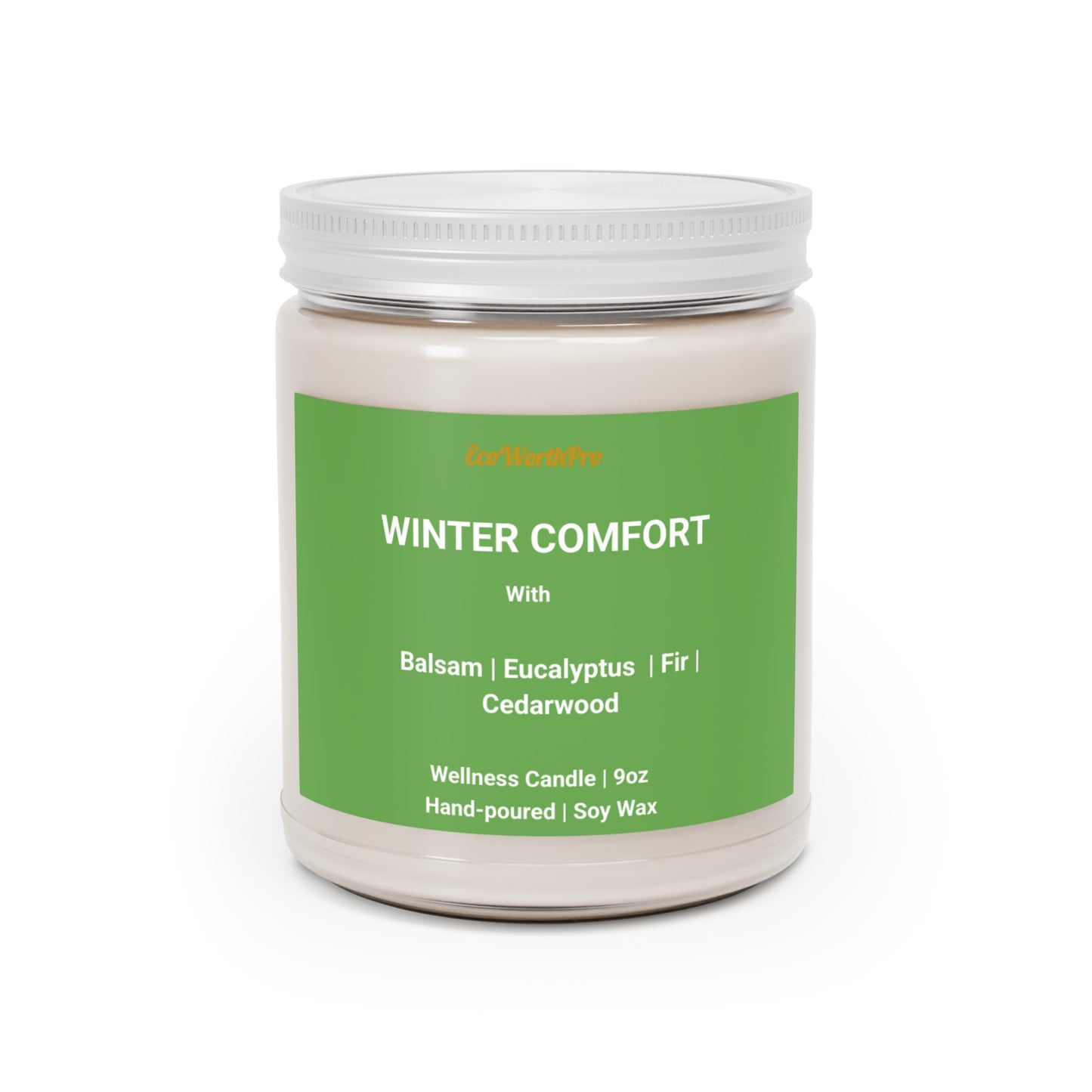 WINTER COMFORT – Balsam, Eucalyptus, Fir & Cedarwood Soy Wax Candle. Closed