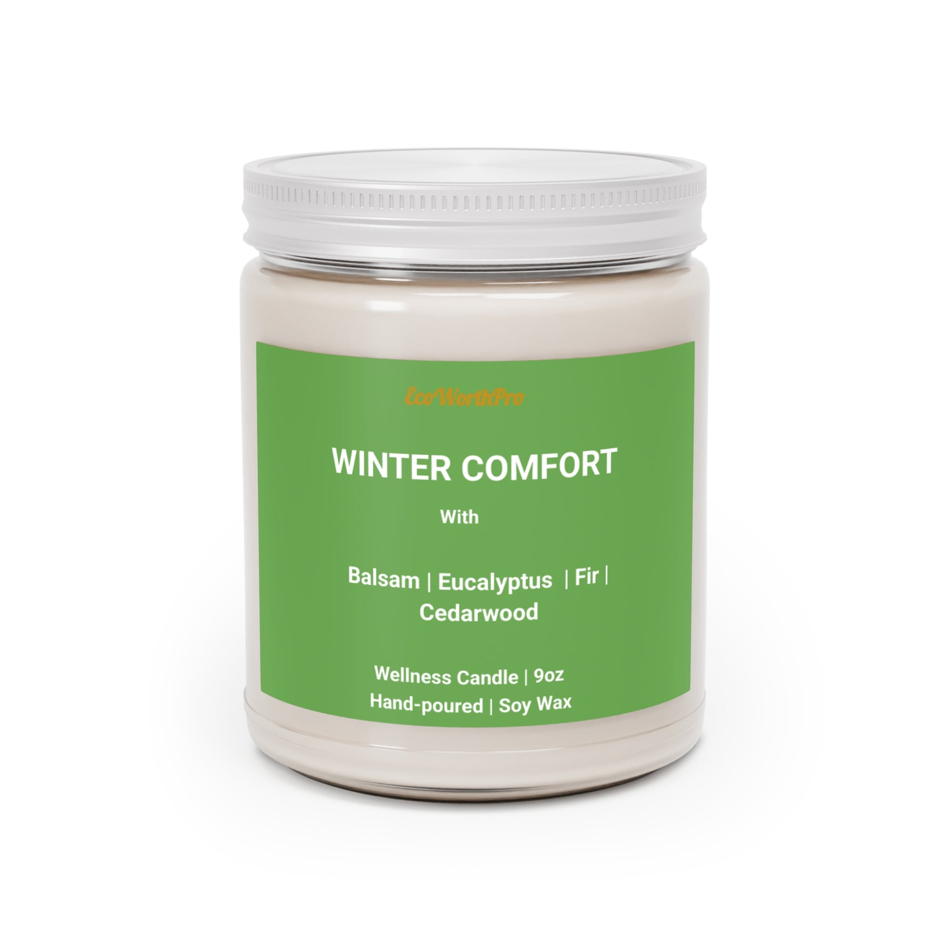 WINTER COMFORT – Balsam, Eucalyptus, Fir & Cedarwood Soy Wax Candle. Closed