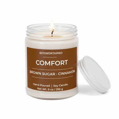 ECOWORTHPRO COMFORT brown sugar and cinnamon large soy candle 