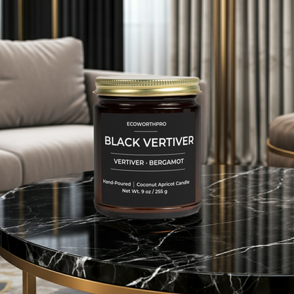 BLACK VERTIVER - Vertiver & Bergamot Mens Candle (9oz)