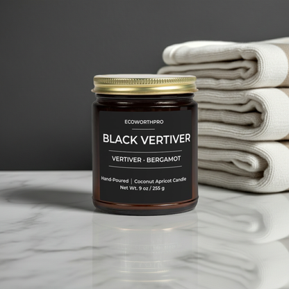 BLACK VERTIVER - Vertiver & Bergamot Mens Candle (9oz)
