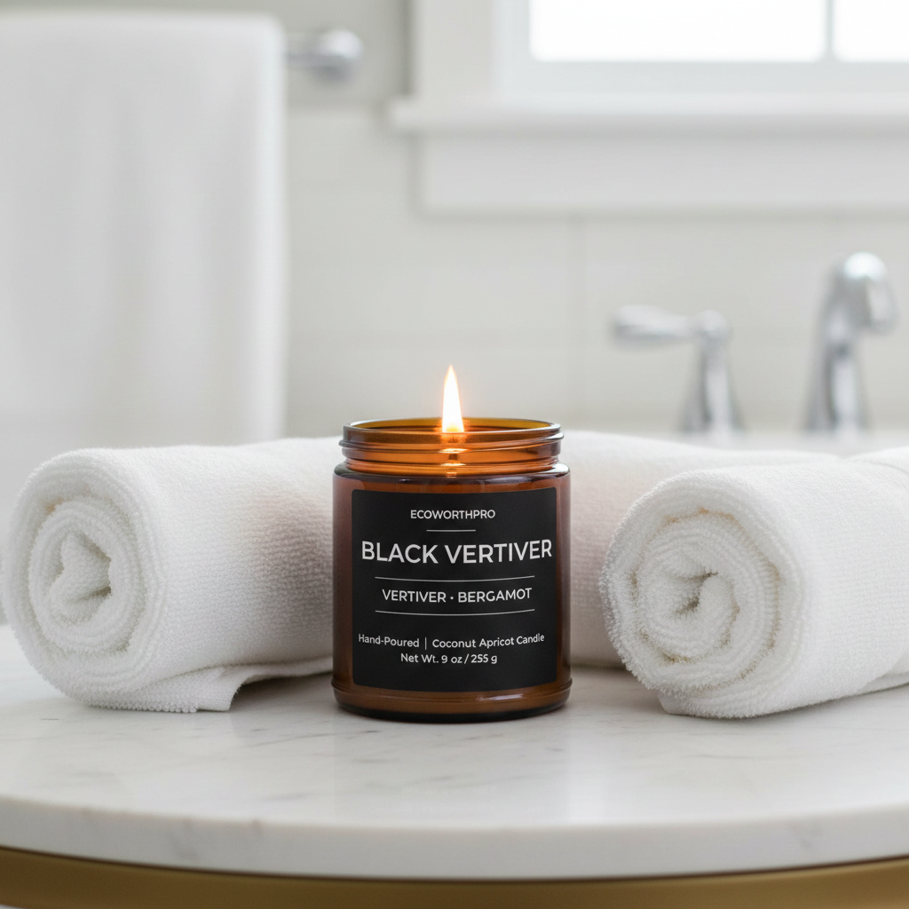 BLACK VERTIVER - Vertiver & Bergamot Mens Candle (9oz)