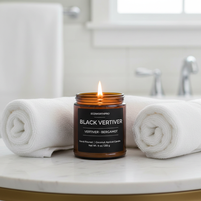 BLACK VERTIVER - Vertiver & Bergamot Mens Candle (9oz)