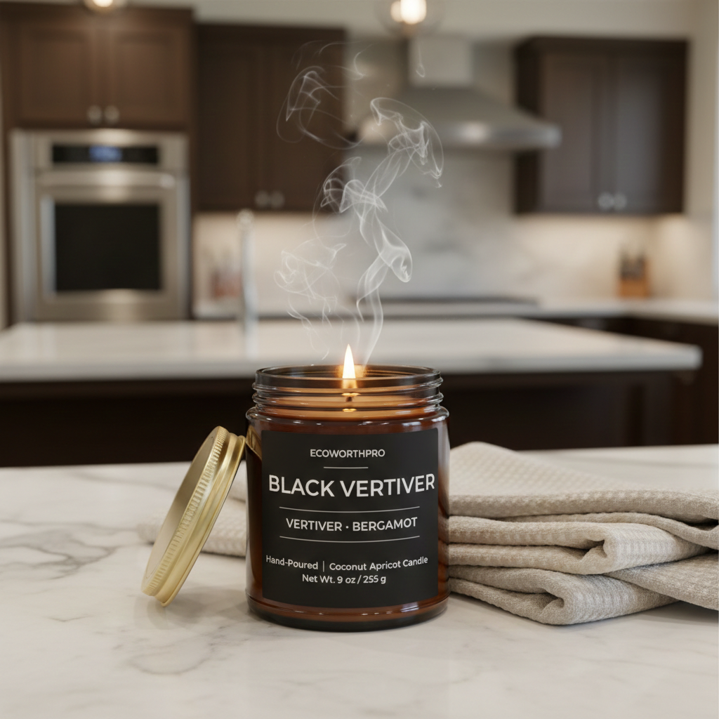 BLACK VERTIVER - Vertiver & Bergamot Mens Candle (9oz)