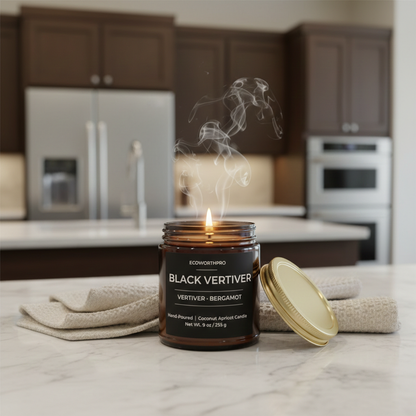 BLACK VERTIVER - Vertiver & Bergamot Mens Candle (9oz)