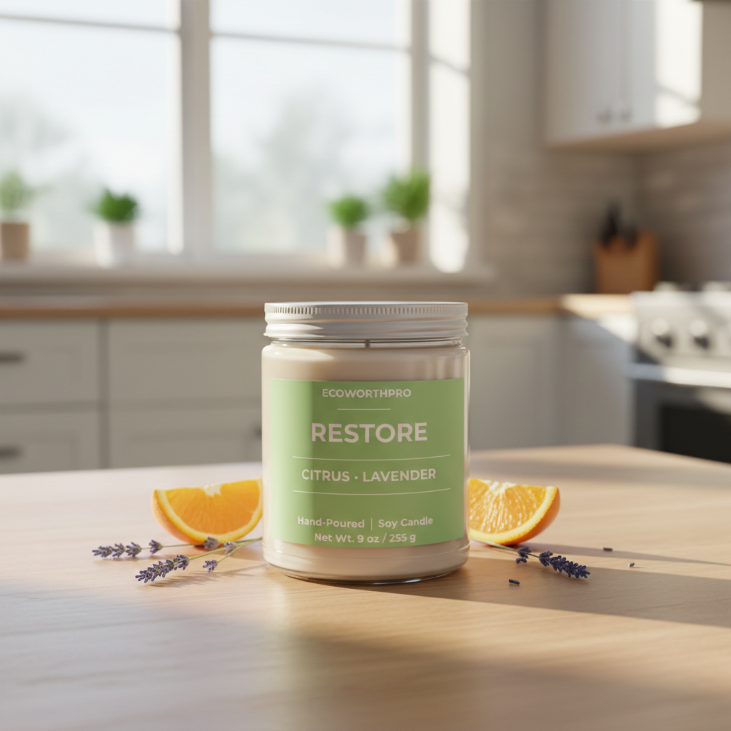 Citrus & Lavender Soy Candle | Fresh Calming Candle - ECOWORTHPRO