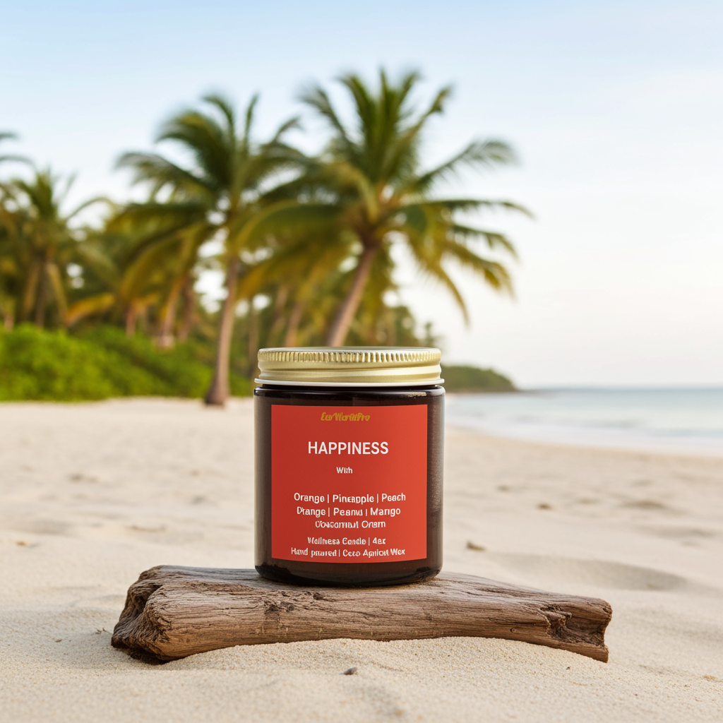 HAPPINESS Tropical Candle Scent | Coconut, Mango & Pineapple  |  4oz
